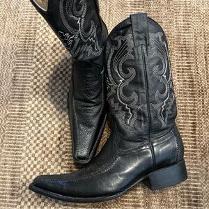 Mexican Pointy Extra Long Black Stingray Boots Botas Size 10D